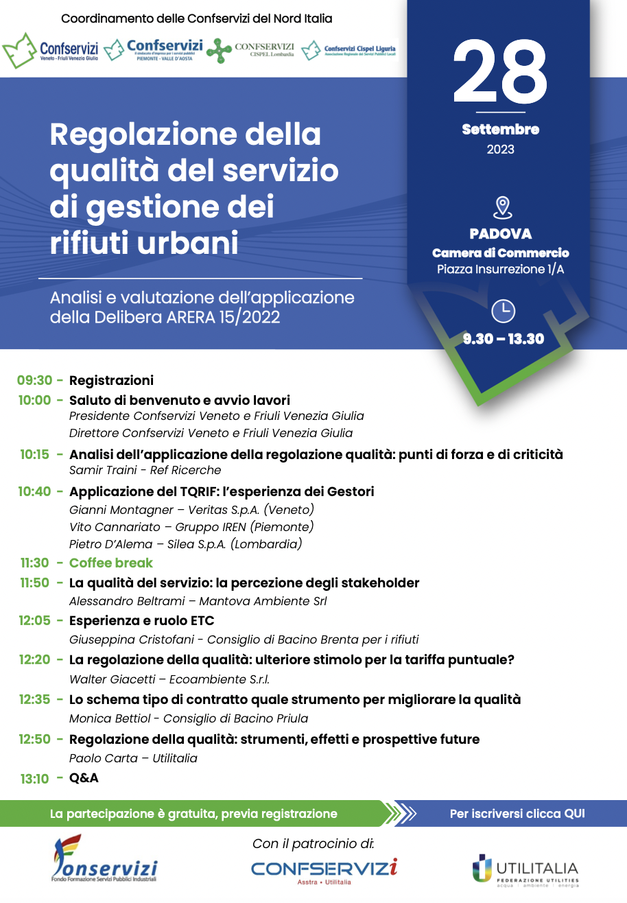 Regolazione della qualità del servizio di gestione dei rifiuti urbani: Analisi e valutazione dell’applicazione della Delibera ARERA 15/2022